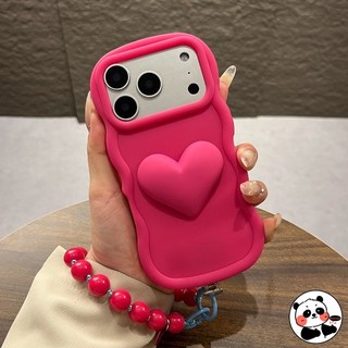 Ốp Điện Thoại Tình Yêu 3D Dễ Thương Có Vòng Tay Hạt Cho Tecno Camon 40 30 20 19 18 Pro 18T 18P 15 Air 16S 12 F2 F1 5G 4G Vỏ Màu Kẹo Sóng ins Phong Cách Vỏ Mềm