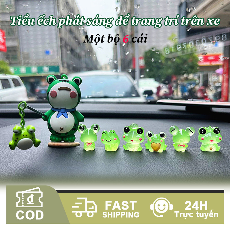 Mô Hình Ếch Trang Trí Đa Năng - Phát Sáng Đêm, Ếch xanh cute trang trí xe máy, Xe Hơi, Xe Máy, Bàn Làm Việc