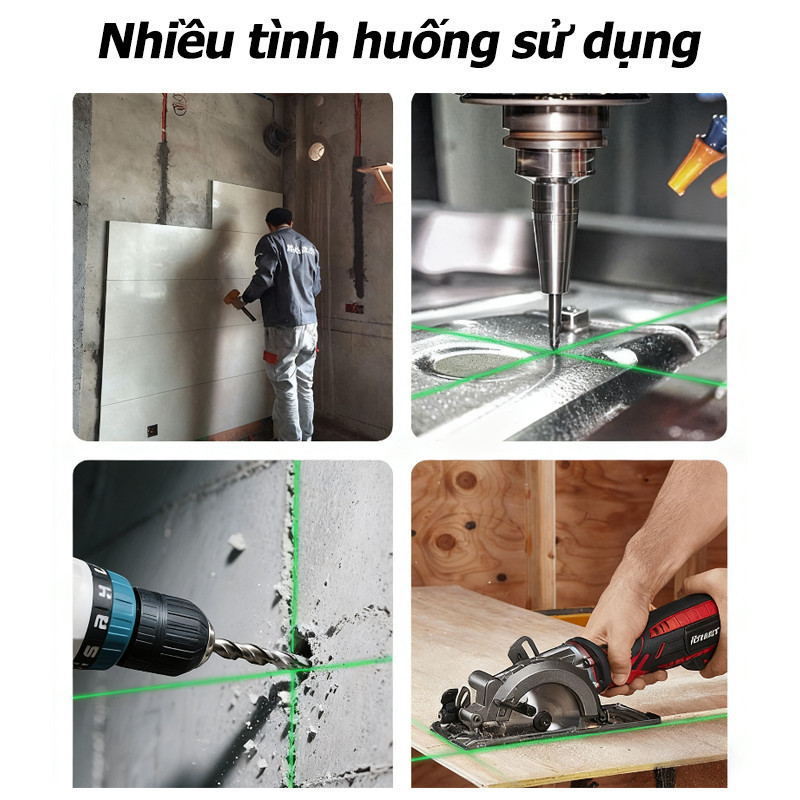 Máy Laser Đa Năng – Tia Chữ Thập, Ánh Sáng Xanh, Công Cụ Cân Bằng, Đo Khoảng Cách Ngoài Trời
