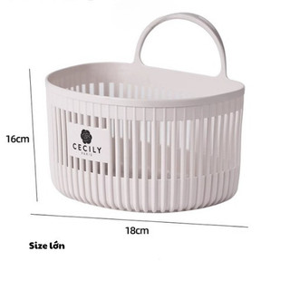 Set Bao Gồm 2 Rổ, 1 Rổ To Và 1 Rổ Nhỏ Treo Tường Đa Năng  Thiết Kế Thoát Nước Thông Minh, Chống Ẩm, Treo Tường Tiện Lợi