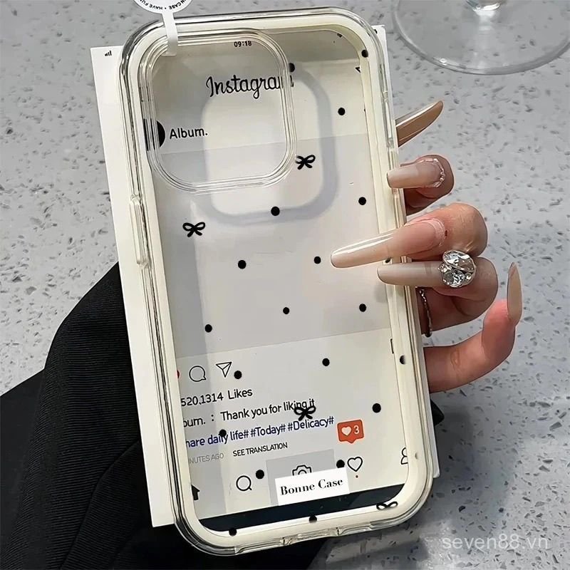 Ốp Điện Thoại Thích Hợp Cho iPhone 11 12 13 14 15 16 17 Pro max Plus Nơ Gió Lạnh Hai Trong Một Chống Sốc Chống Sốc Vỏ Bảo Vệ Bao Gồm Tất Cả MC4Q