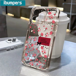 Ibumpers Ốp Điện Thoại Thẩm Mỹ Hoa Hồng Họa Tiết Hoa Hồng Thanh Lịch Beautifu Trong Suốt Mềm Mại Cao Cấp Vỏ Chống Sốc Cho iPhone 11 12 13 14 15 16 17 Pro Max IP 7 8 Plus Iphon X XS XR Xs Max