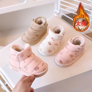 Trẻ Em Giày Bốt Tuyết Cho Bé Tập Đi Giày Hoạt Hình Bé Trai Ấm Áp Bé Gái Giày Cotton Dày Giày Bốt Tuyết 1P3M