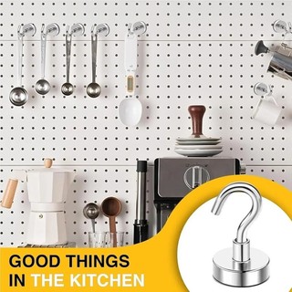 6 / 12 / 18 Cái Móc Từ Tính Mạnh - Móc Bảo Quản Treo Tường Hạng Nặng Cho Chìa Khóa, Áo Khoác, Cốc Nhà Tổ Chức