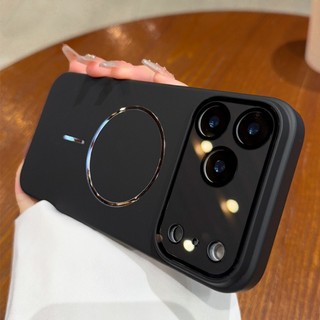 Ốp Điện Thoại Từ Tính Siêu Mỏng Màu Cam Vũ Trụ Cho IPhone 17 Pro Max 11 12 13 14 15 16 Pro Max Pc Vỏ Cứng Bảo Vệ Camera