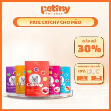 Combo 24 gói Pate Cho Mèo Catchy gói 70g - Petiny Petshop - Thức ăn Dinh Dưỡng Dạng Ướt Cho Mèo - Xốt Mèo - Pate Mèo