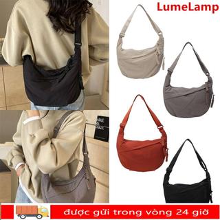 Túi Đeo Ngang LUMELAMP, Túi Đeo Vai Nhẹ Dung Tích Lớn, Túi Đựng Bánh Bao Màu Trơn Đơn Giản Hàn Quốc Nữ
