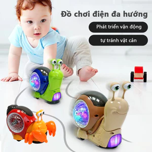 Baby Electric Animal Car Toys Cute Crawling Crab Snail Toy Music Colorful Light Projection for Kids