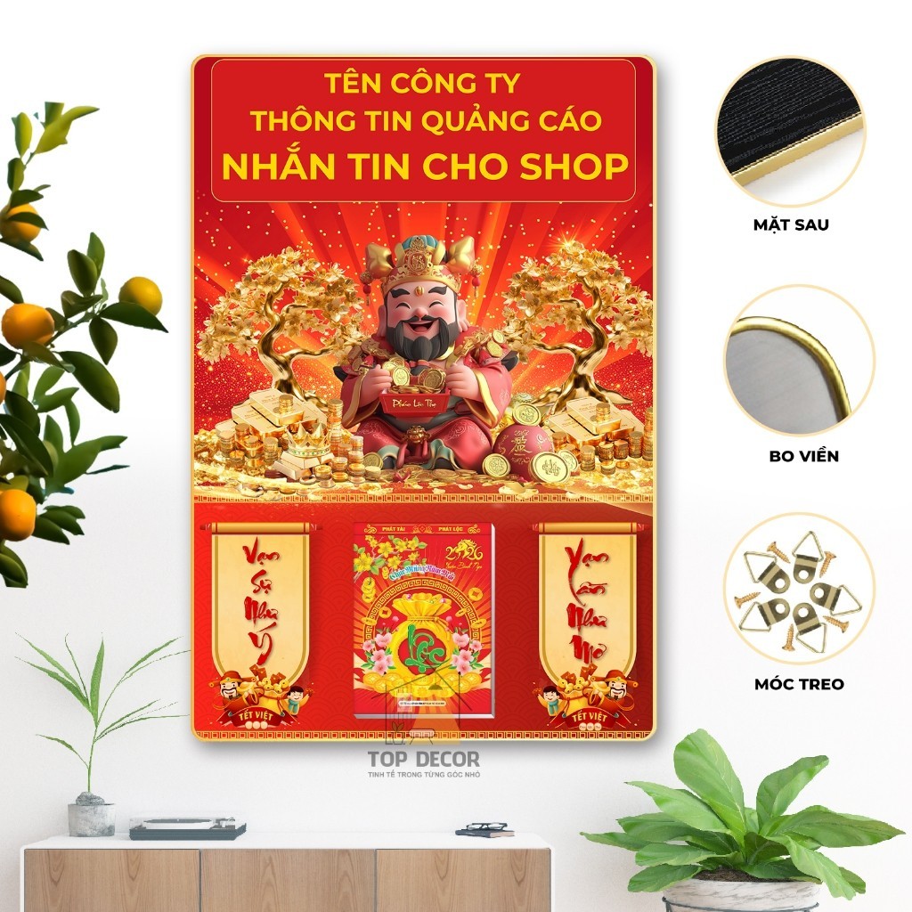 Lịch tết 2026 - Đốc Lịch Tráng Gương 2026 Mã đáo thành công, thuận buồm - Top Decor