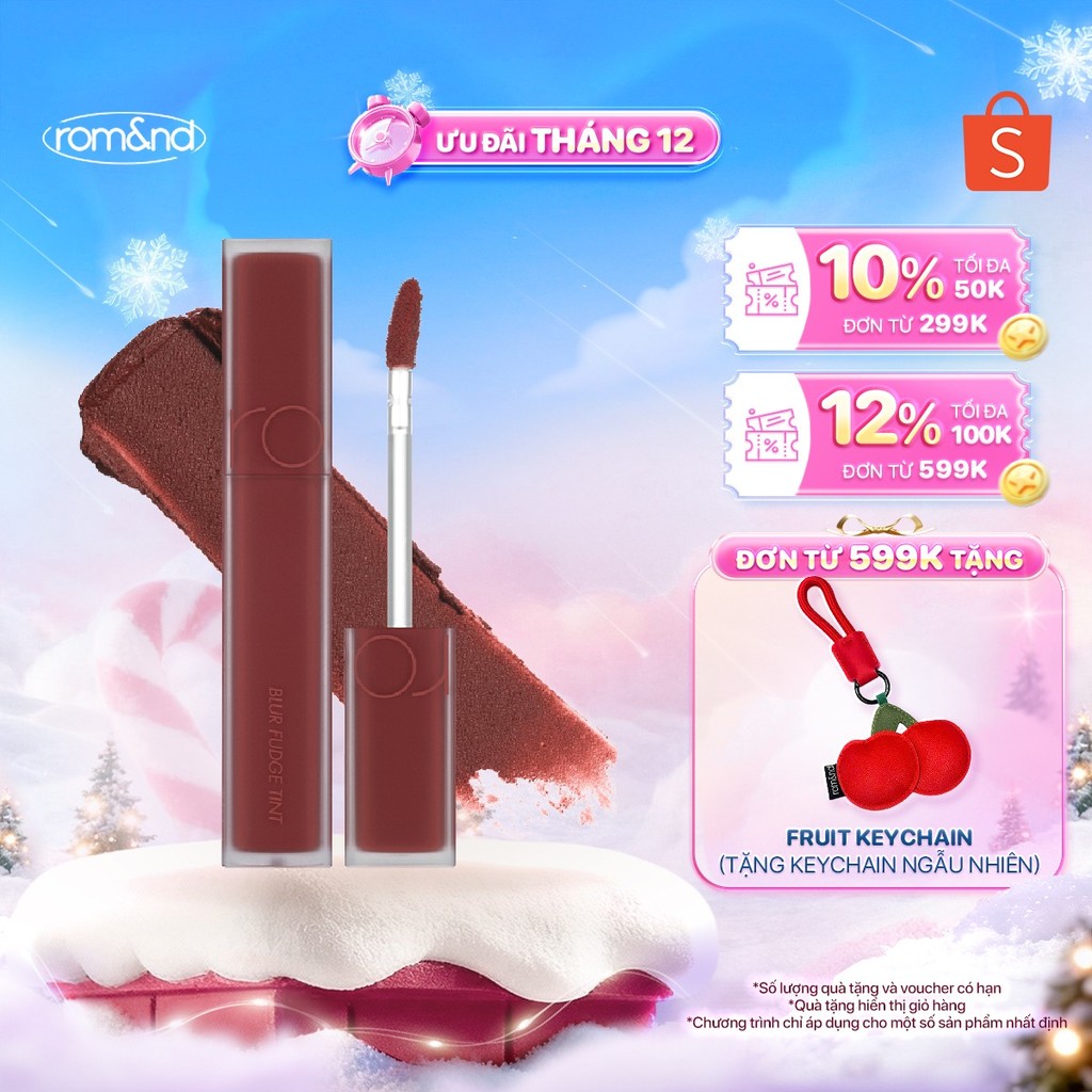 [Rom&nd] Son kem siêu lì, cho đôi môi mịn mượt Hàn Quốc Romand Blur Fudge Tint 5g