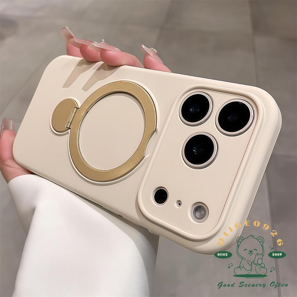 【 Ốp lưng iPhone17 】 Giá đỡ chất lỏng màu Macaroon từ tính Vỏ điện thoại iphone17 Pro Max 16 15 14 13 cho vỏ iPhone Vỏ mềm silicon TPU chống sốc