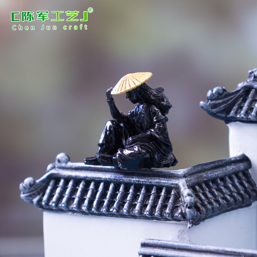 Sáng Tạo Phong Cách Cổ Đại Jiang Taigong Câu Cá Theo Chủ Đề Eco Chai DIY Treo Trang Trí Phong Cảnh Micro Trang Trí Nhỏ