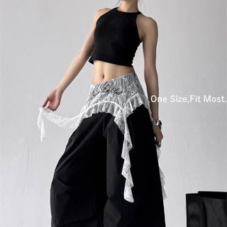 Váy Mini ren NICOLOO, Váy xù ren hoa thêu xuyên thấu, Váy xếp nếp lưng cao không đều