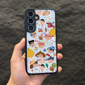 Gratifi Crayon Shin-chan Ốp Điện Thoại Trong Suốt Cứng Cho Samsung S25 Ultra S25FE S24Ultra S23 S22 A17 A16 A15 A07 A06 A56 A36 A26 A53 A55 Vỏ Samsung Chống Sốc