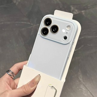 Ốp điện thoại cửa sổ nhỏ kính nhạy băng cao cấp cho iPhone17 Pro Max 16 15 14 13 12 11 Pro Max bảo vệ camera chống sốc chống rơi mặt sau cứng
