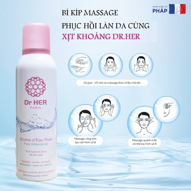 Xịt Khoáng Dr Her 400ML Cấp Ẩm Làm Dịu Mát Da