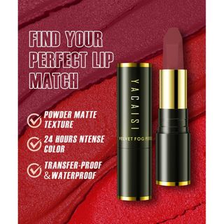 Son môi Velvet Matte Matte Matte Non-Fade Non-Stick Cup Son môi bốn màu ️ Họa tiết bột mờ ️ Kết xuất màu lâu trôi 24 giờ ️ Loại bỏ chống nấm mốc chống thấm nước