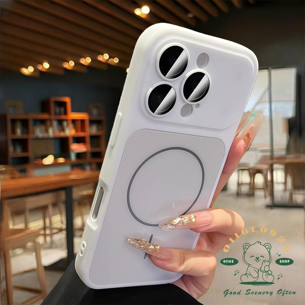 【 Ốp lưng iPhone17 】 Vỏ điện thoại từ tính mờ dạng lỏng màu cam iphone17 Pro Max 16 15 14 13 12 11 cho vỏ iPhone Vỏ mềm silicon TPU chống sốc