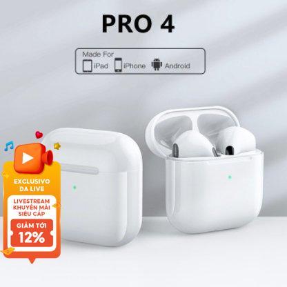 Tai nghe Pro 4 Tai nghe không dây Tai nghe Mini thể thao Bass HIFI Âm thanh nổi Tai nghe giảm tiếng ồn chơi game