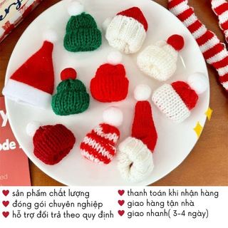 Mũ Len Và Khăn Quàng Cổ Mini Tổng Hợp Trang Trí Noel Xinh Decor Đồ Dùng Timo GQ17