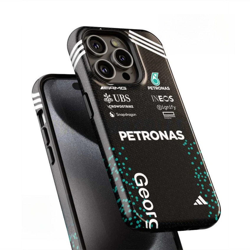 Kimi Antonelli 2025 Mercedes F1 Race – Ốp điện thoại AMG Petronas thích hợp cho iPhone17 16Pro 16e 15ProMax 14Pro 13 12 13mini Samsung S24 S22 S25 2in1 ốp lưng cứng bóng