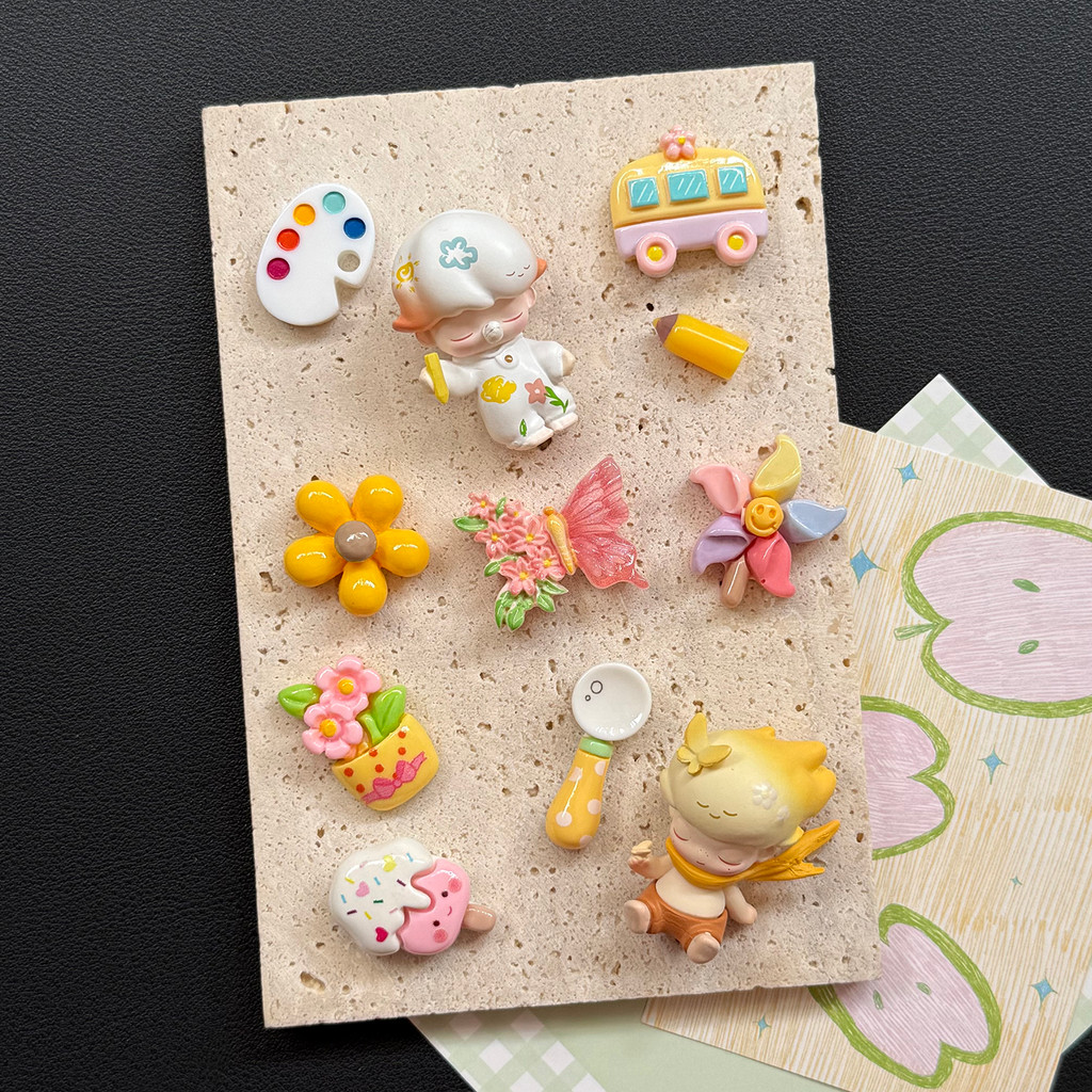 Phụ kiện giày lỗ Pop Mart Gardener’s Dream Dimoo dễ thương, hoa thích ứng, cá sấu, cao cấp, có thể tháo rời, Zhibixing ins