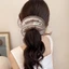 Giá đỡ đuôi ngựa co giãn CORALTIDE, Dây buộc tóc ngủ bằng vải cotton siêu mềm màu trơn, thời trang đầy bông có độ đàn hồi cao Không gây hư tổn Dây buộc tóc nữ