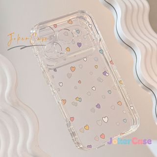 Cho IPhone 11 12 15 14 16 13 17 ProMax XR X XS Max 8 16 7 14 Plus SE2020 Ốp lưng bảo vệ trong suốt hình trái tim màu kẹo