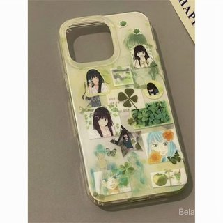 Ốp Điện Thoại Thích Hợp Cho iPhone Cỏ Ba Lá Bốn Lá Kuroma Cool Thích Hợp Cho iPhone17promax Ốp Điện Thoại iPhone16 Phong Cách Mới 15 Chống Sốc 1312 Vỏ Bảo Vệ GLKL