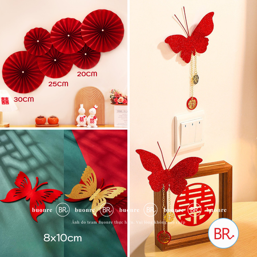[Tết 2026]Set Quạt Giấy Đón Xuân Kim Phát May Mắn–Phụ Kiện Decor Trang Trí Tết,Trang Trí Nhà Cửa ANGIHOME