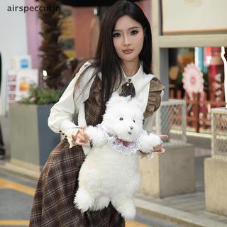 Airspecutin Ba lô búp bê nhồi bông dễ thương Hình động vật Ba lô sang trọng Túi đi học trẻ em Ba lô mô phỏng Quà tặng sinh nhật EN
