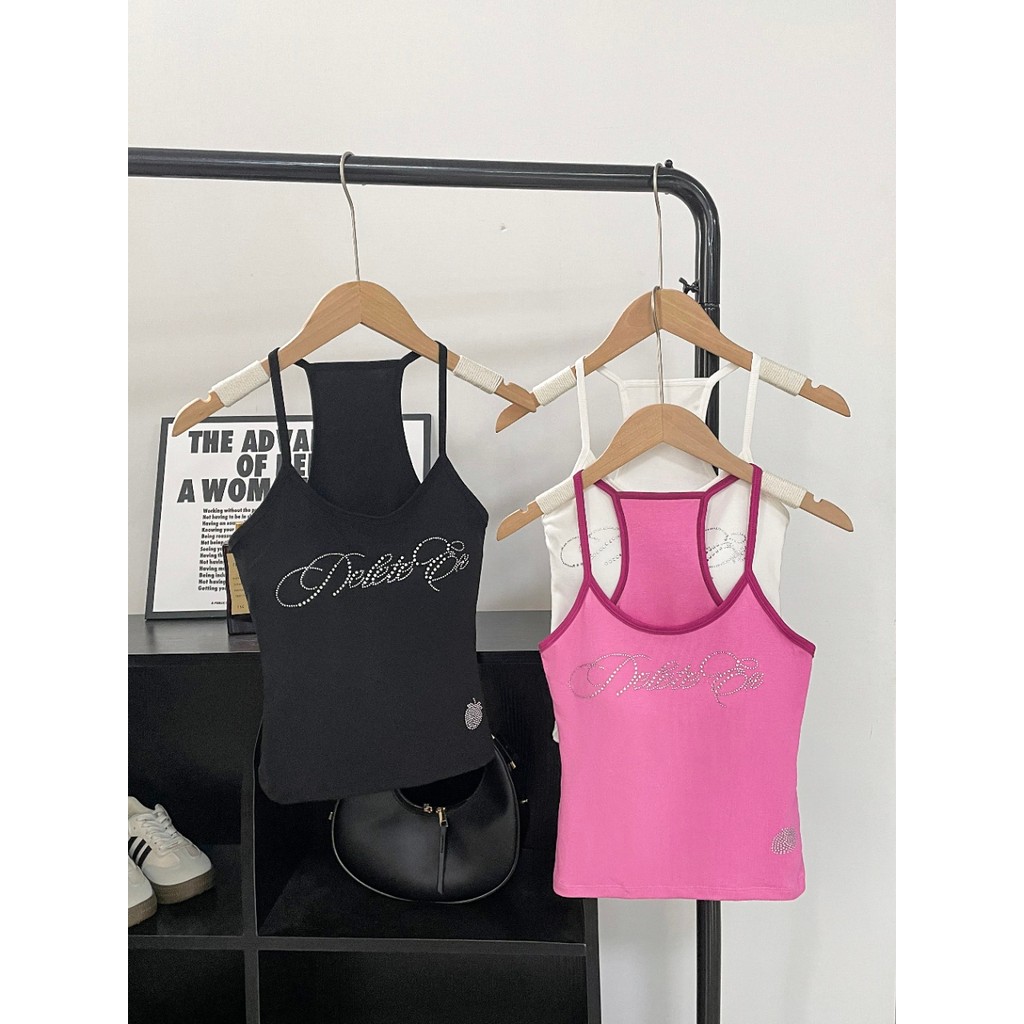 Áo ngực lưng đẹp One American Hot Girl Style Letter Camisole Áo nữ
