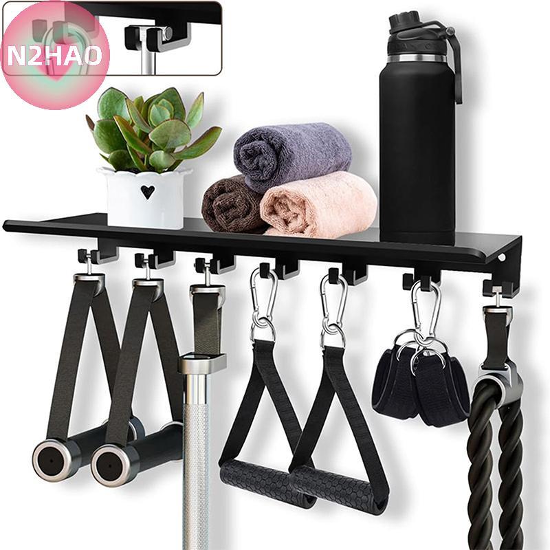 N2HAO Kệ Kim Loại Kệ Nổi Tổ Chức Cho Phòng Tập Gym Gia Đình Lưu Trữ T-Lock Adapter Giá Đỡ Móc Treo Phòng Tập Gym Giá Treo Tường Có Móc Giá Đỡ Tập Luyện n
