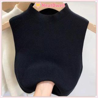 Áo vest và crop-top dệt kim NEATDWELL, thiết kế tăng béo màu trơn, phù hợp thời trang nữ tính