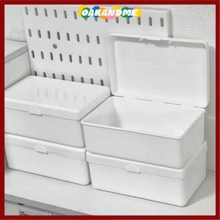 Hộp đựng hình OAKANDME, Hộp đựng nắp lật màu trắng, Hộp đựng đồ trang sức bằng nhựa chống bụi