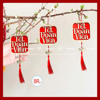 Liễn gỗ vải dạ Tết Đoàn Viên trang trí Tết 2026–Set liễn treoTết Nguyên Đán,treo cây mai,cây đào ngày Tết,giỏ quà ANGI
