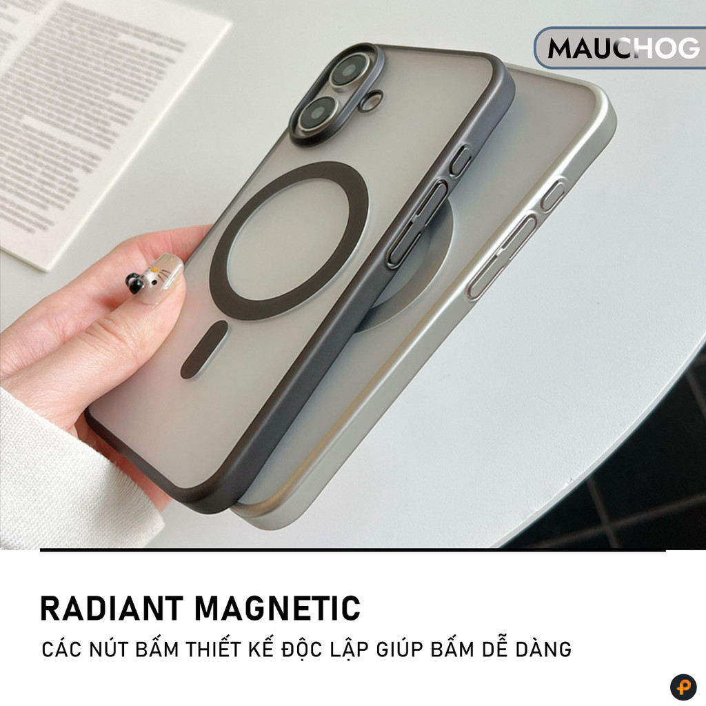 Ốp Siêu Mỏng Nhám Mờ Chống Vân Tay Viền Si Mạ Crom Cho Điện Thoại iPhone 17 Pro Max 16 15 14 13