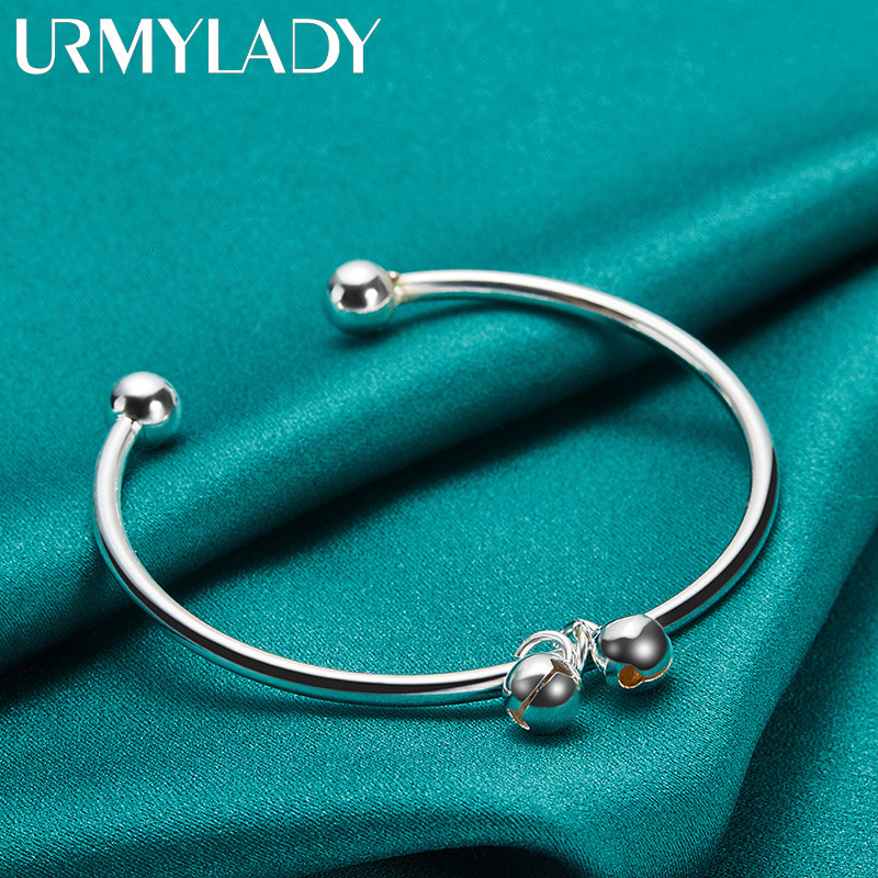 URMYLADY Đôi Chuông Nhỏ Lắc Tay Bạc 925, Thời Trang Cho Nữ