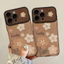 INS Tranh Sơn Dầu Hoa Dây Da Ốp Lưng Điện Thoại iPhone 17 Pro Max 16 15 14 13 12 11 Vỏ Bảo Vệ Chống Sốc