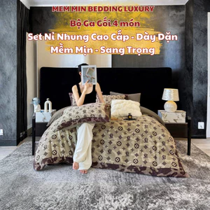 Bộ Chăn Ga Gối Nỉ Nhung Cao Cấp MemMinbedding Luxury Vẻ Đẹp Cao Cấp - Sang Trọng - Giữ Ấm Tuyệt Đối