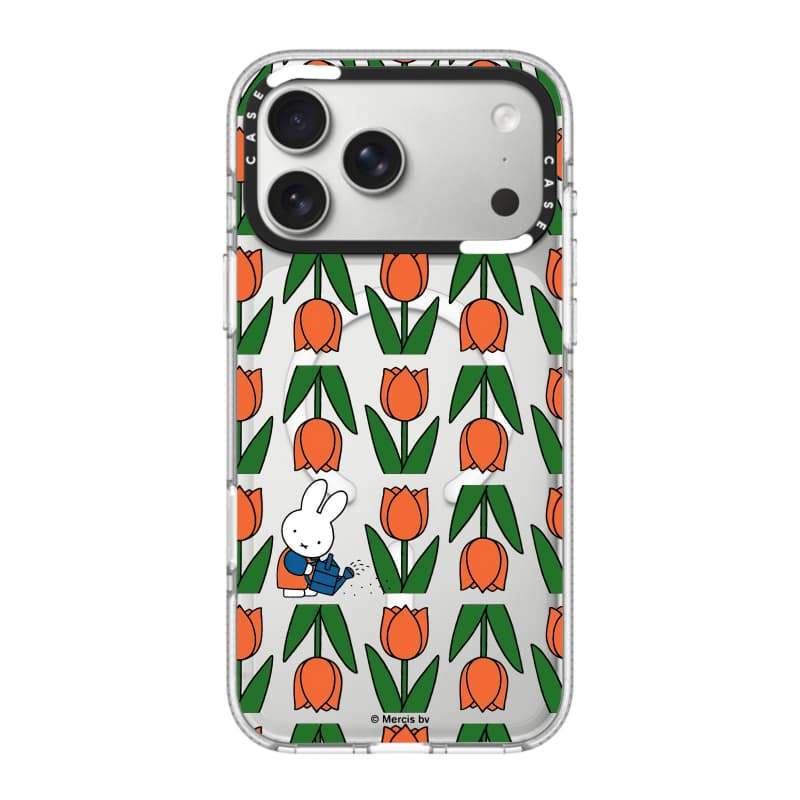 CASECASE X Miffy 's Tulip Garden Case Impact Clear Hút Từ Tính Cho iPhone 17 / 16 / 15 / 14 / 13 Pro Max | Mặt sau Acrylic bảo vệ vỏ Crystal Clear với bao bì cao cấp