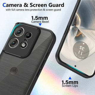 Dành Cho Motorola Moto Edge 50 Pro Ốp điện thoại Cứng Mờ Da-Cảm Giác Mềm Khung TPU Chống Sốc Mỏng Vỏ