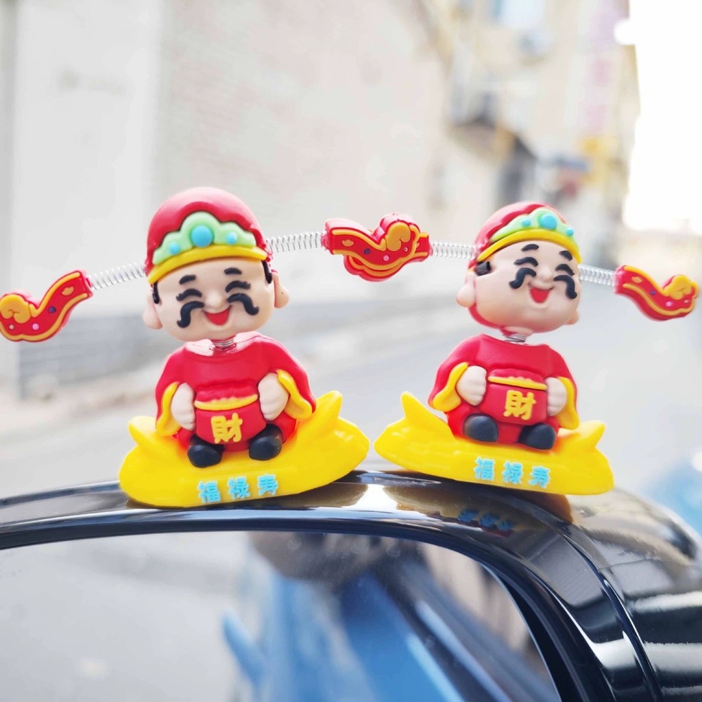 Bảng Điều Khiển Ô Tô Bobblehead Thần Tài Lắc Đầu Búp Bê Ngộ nghĩnh gật đầu Hình Tự Động Trang Trí Nội Thất