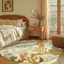 Thảm tròn trải sàn phòng khách nhung nước hoa vintage – thảm trang trí sofa & bàn trà, dễ vệ sinh, nhiều kích thước