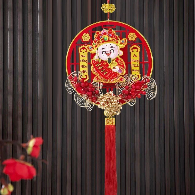 Dải Treo Thần Tài Lắc Đầu Gọi Tài Lộc Cầu May Mắn, Tài Lộc, Ông Thần Tài Lắc Đầu Trang Trí Tết Chữ Chữ Chúc Mừng Năm Mới