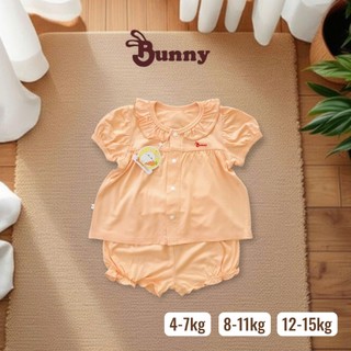Bộ bánh bèo tay phồng bé gái dễ thương Bunnybaby chất thun lạnh ice cool mềm mát mịn cho bé 4-15kg