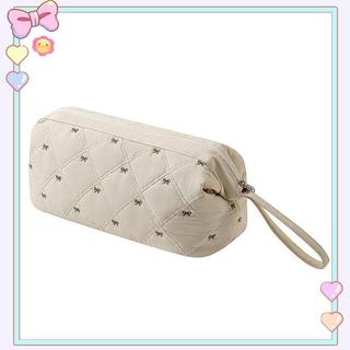 [beautifulhome] Túi Bảo Quản Máy Sấy Tóc Nữ Cho Du Lịch Nơ Dễ Thương Thêu Quilted Dụng Cụ Làm Tóc Dây Kéo Chống Thấm Nước Túi Đựng Mỹ Phẩm [Làm Đẹp]