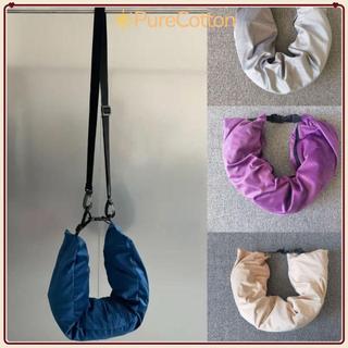 PURECOTTON0 Cổ Nhồi Bông, Chống Thấm Nước Mang Theo Di Động Gối Cổ Du Lịch, Vải Siêu Mềm Fuzz Túi Du Lịch Gối