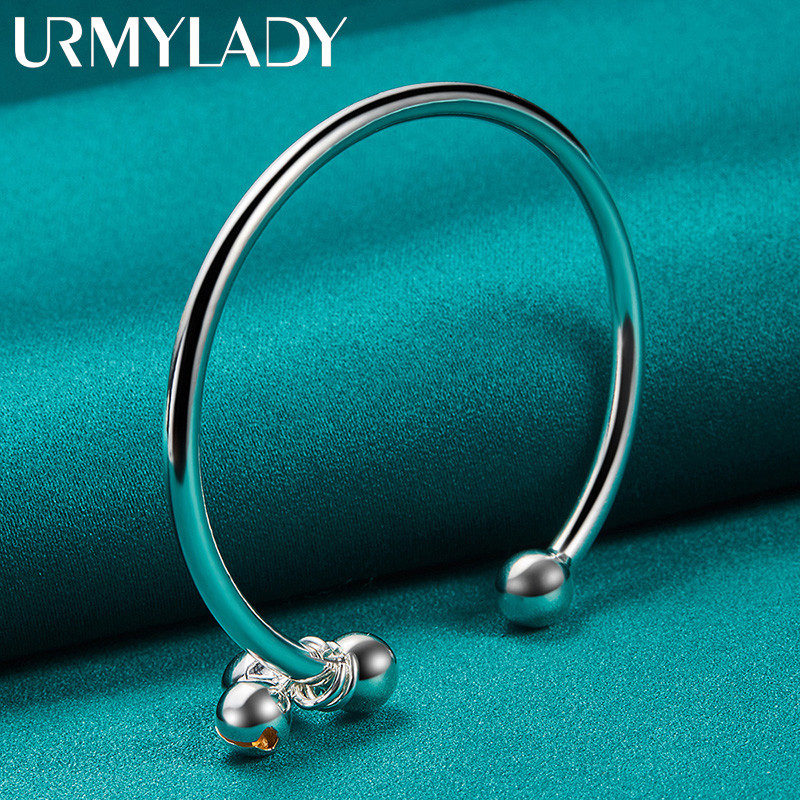 URMYLADY Đôi Chuông Nhỏ Lắc Tay Bạc 925, Thời Trang Cho Nữ