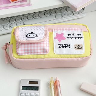 Túi đựng bút HIGHVIEWLS, Bút chì nhiều lớp dung tích lớn, Túi đựng văn phòng phẩm mèo con dễ thương hoạt hình dễ thương Back To School
